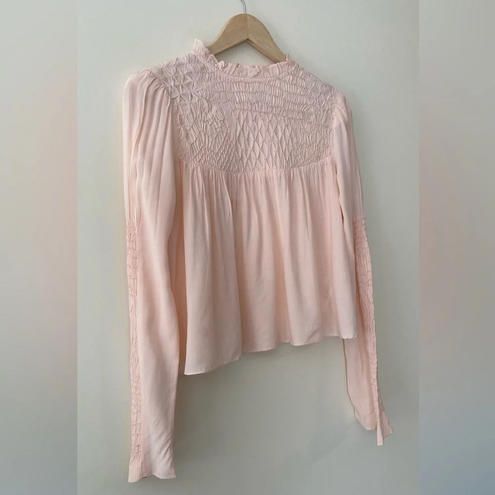 Free People Smocked In Time Top - Light Peach​​​​​​​​
